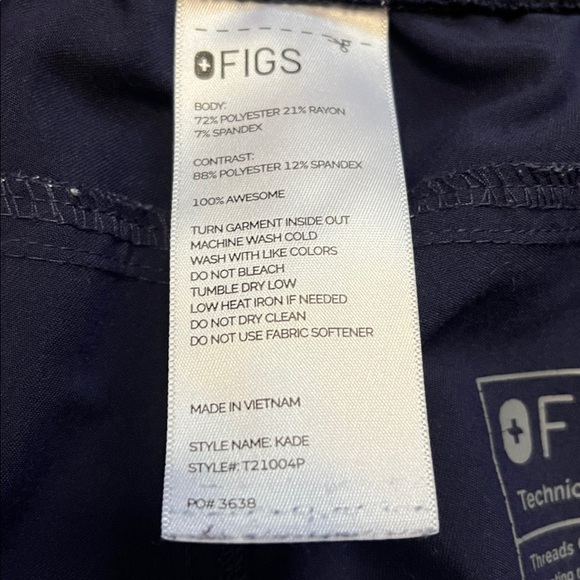Figs Women’s Drawstring Navy Scrub Pant Size XXL - Picture 6 of 10